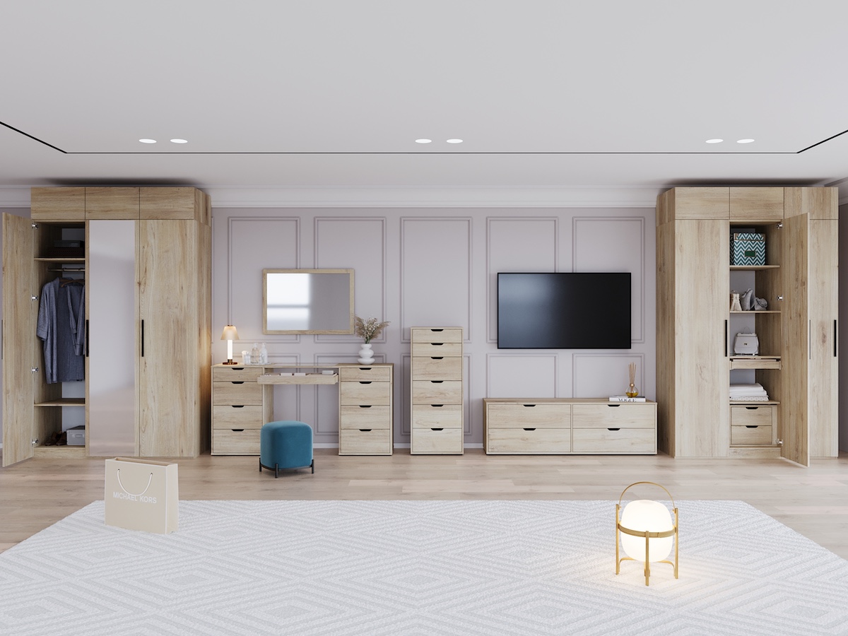 Антресоль Даллас ,четырехдверная ,Дуб Кастелло  