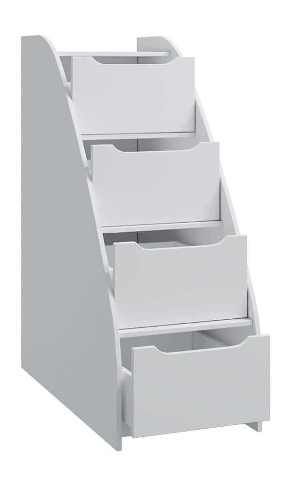 Тумба-лестница 4 ящика, белый