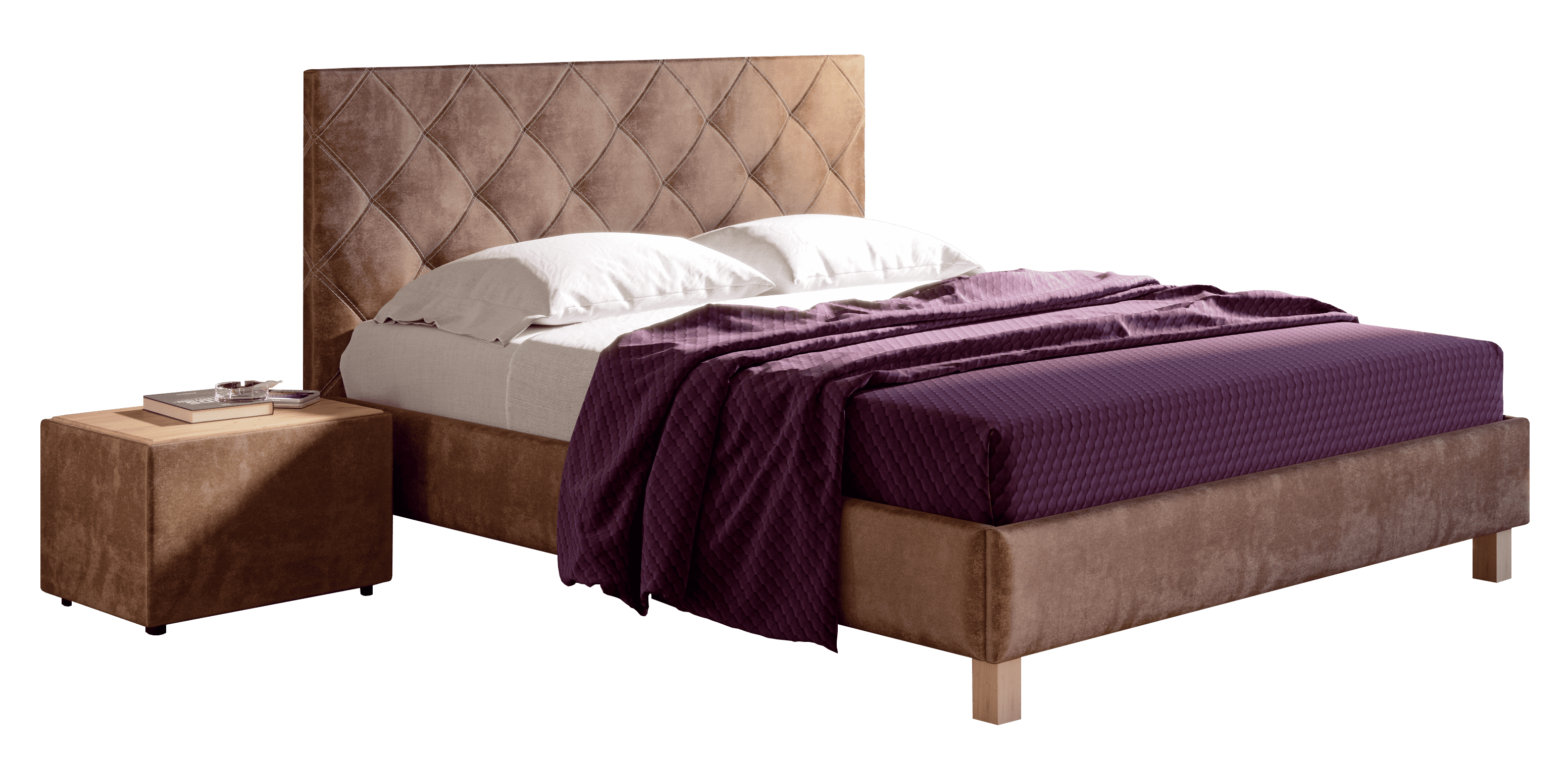 Двуспальные кровати с мягким изголовьем